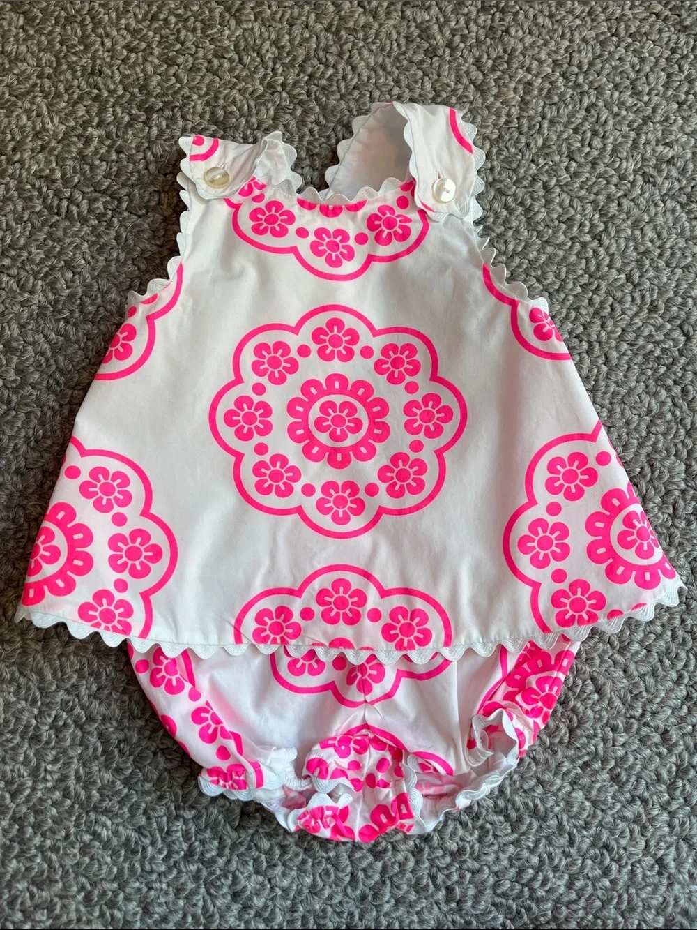 Jacadi White & Hot Pink Matching Set